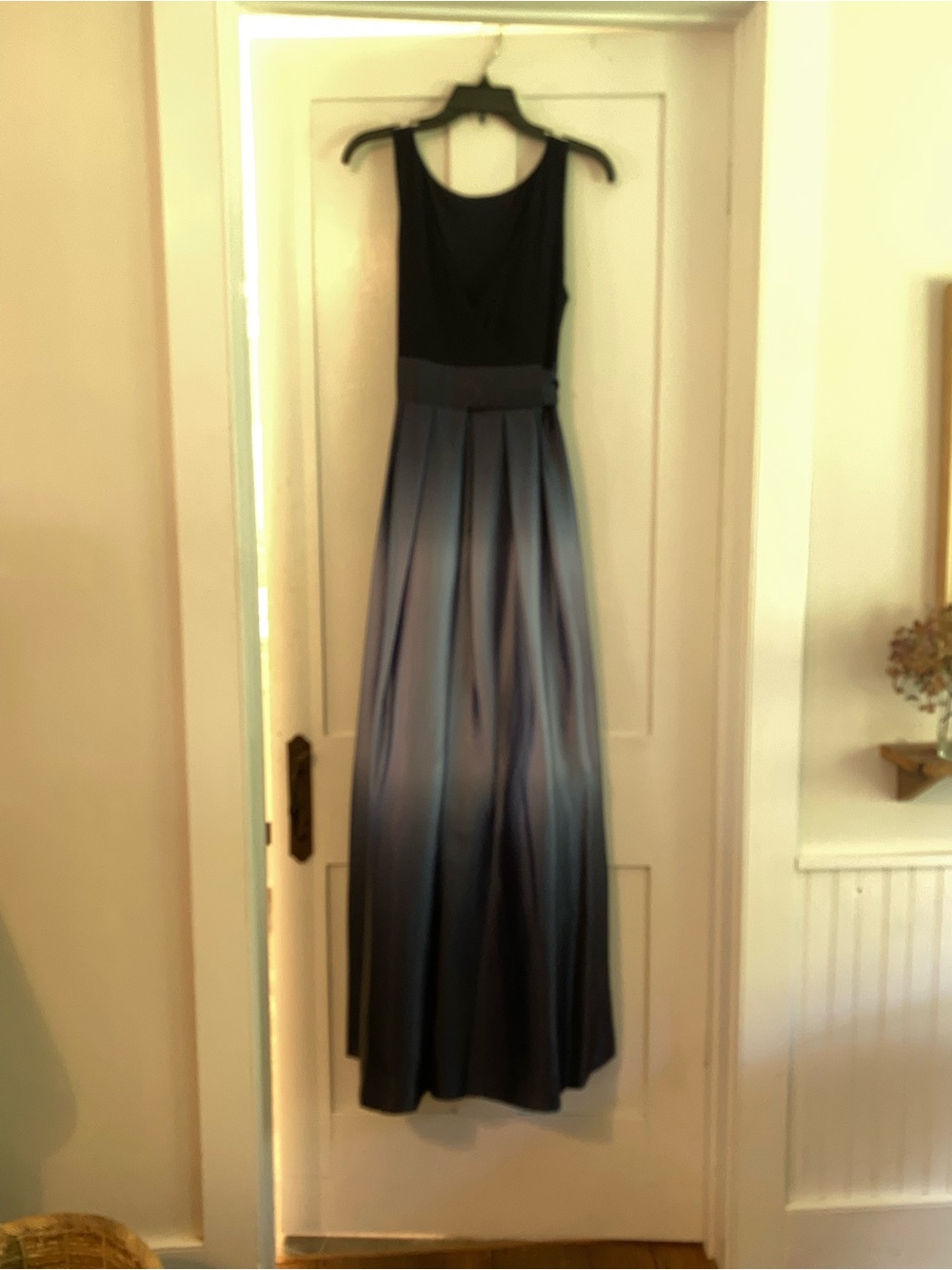 SLNY Black to Blue Ombre Sleeveless Maxi Dress